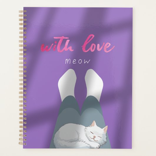 "With Love, Meow" Cozy Cat Notebook Planner (Voorkant)