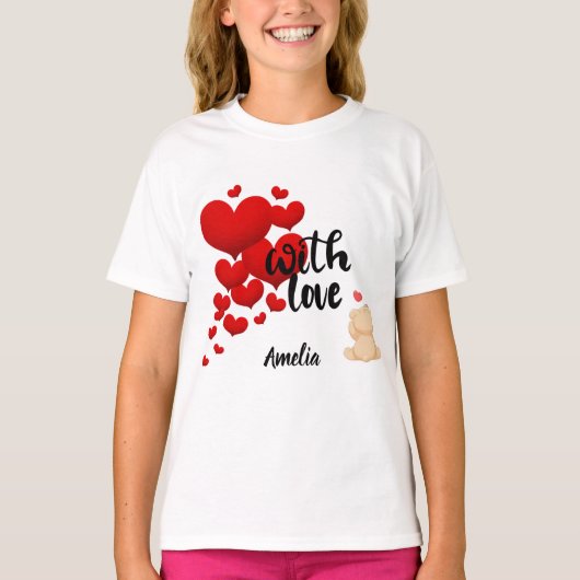 With Love Personalized Kids Basic T-Shirt (Devant)