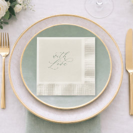 With Love Sage Green Wedding Napkins Servet