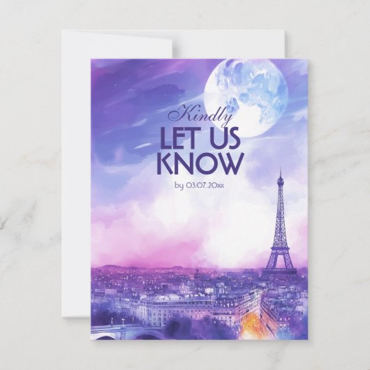 With menu Amour Éternel RSVP Card  (Voorkant)