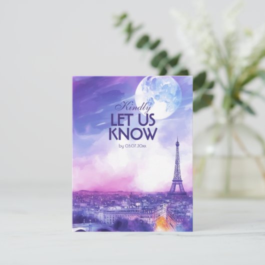 With menu Amour Éternel RSVP Card  (Staand voorkant)