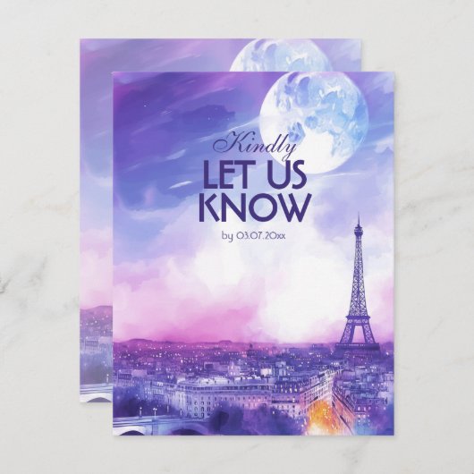 With menu Amour Éternel RSVP Card  (Voorkant / Achterkant)