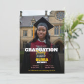 🎓With QR code Modern Grad Party Kaart (Staand voorkant)