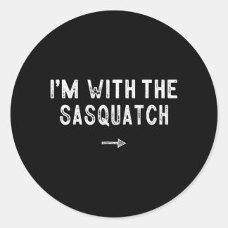 With The Sasquatch Costume Matching Lazy Halloween Ronde Sticker
