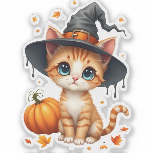 Withch Kitty  Sticker (Voorkant)