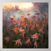 Withering Field - Painterly Style Bloemenkunst Poster (Voorkant)