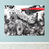 Withering Fields of the Crimson Dusk Canvas Afdruk (Insitu (Houten vloer))