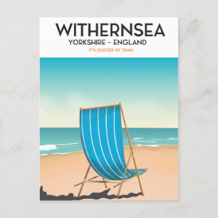 Withernsea, Yorkshire, strandposter, reisprent Briefkaart