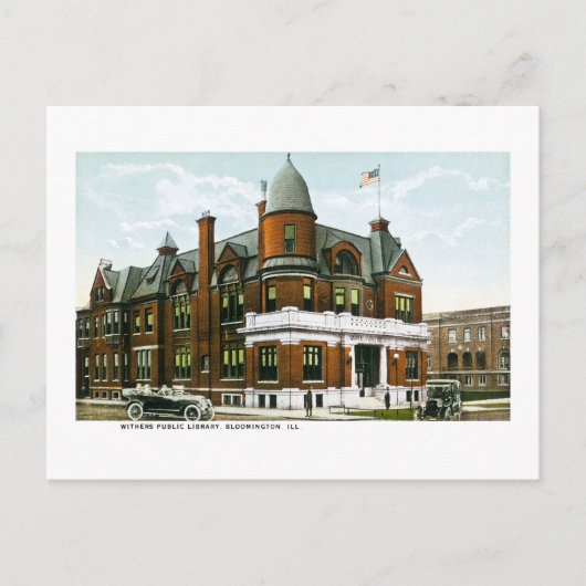 Withers Public Library, Bloomington, Illinois Briefkaart (Voorkant)