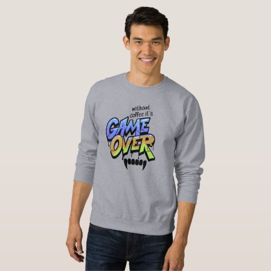 Without Coffee It's Game Over Edgy Graffiti Shirt (Voorkant volledig)