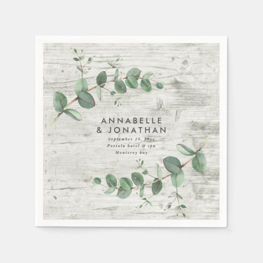 without eucalyptus folia bruiloft luiers servet (Voorkant)