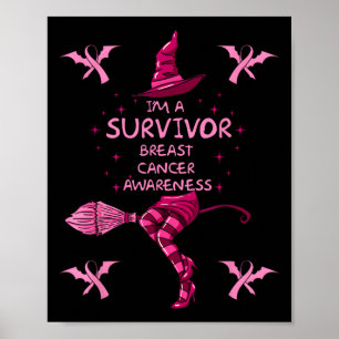 Witje Im a Survivor Halloween Breast Cancer Awaren Poster