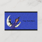 Witje op crescent zwart kat blauw visitekaartje (Achterkant)