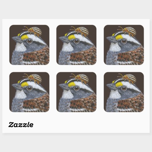 witkeelmousserende stickers (Vel)