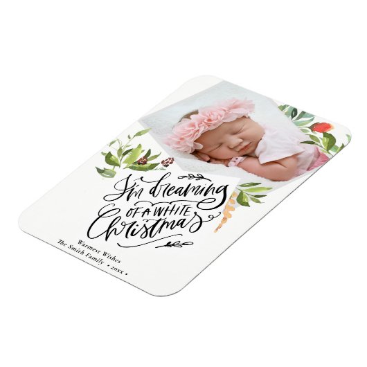 Witkerst | Waterverf Foliage Christams Magneet (Linkerzijde)