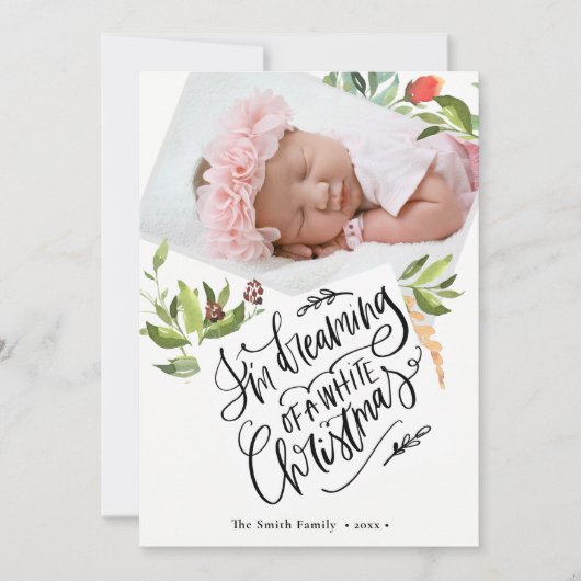 Witkerst | Waterverf Vlokken Feestdagenkaart (Voorkant)