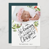 Witkerst | Waterverf Vlokken Feestdagenkaart (Voorkant / Achterkant)