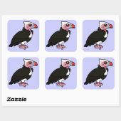 Witkopgier Vierkante Sticker (Vel)