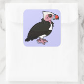 Witkopgier Vierkante Sticker (Tas)