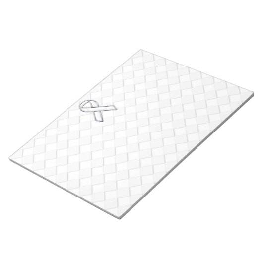 Witlint Awareness op Checkers Print Notitieblok (Schuin)