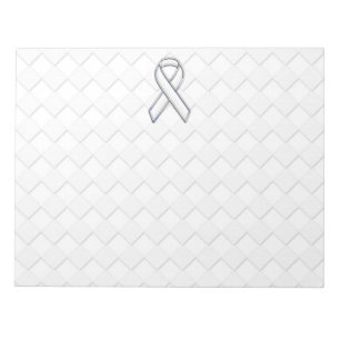 Witlint Awareness op Checkers Print Notitieblok