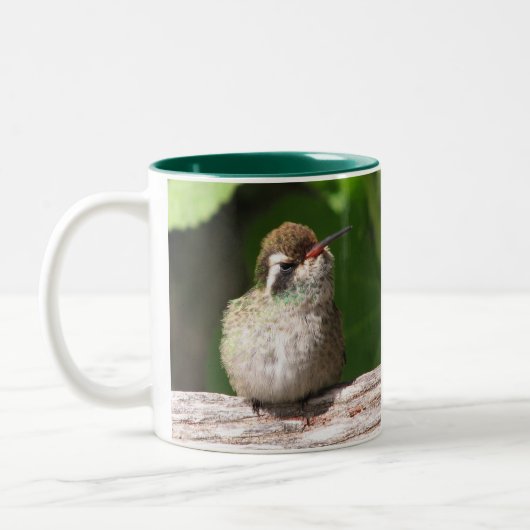 Witoorige Hummingbird Mok, met de linkerzijde Tweekleurige Koffiemok (Links)