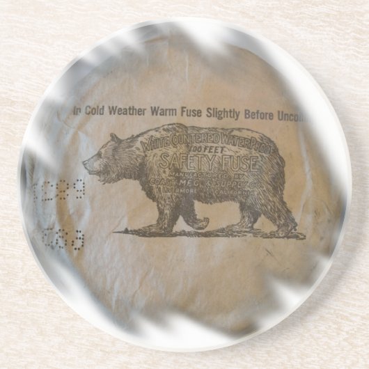 witrand gewalst lont zandsteen onderzetter (Voorkant)