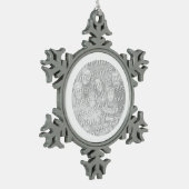 Witronde rand tin sneeuwvlok ornament (Links)