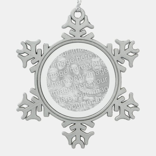 Witronde rand tin sneeuwvlok ornament (Voorkant)