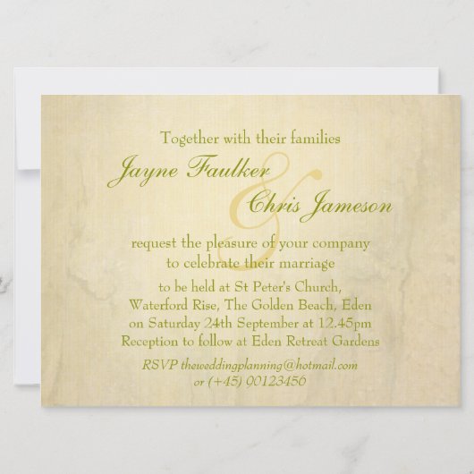 Witrozen bruiloft grote landschapsuitnodiging kaart (Achterkant)