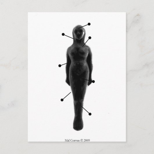 Witscooters: Pin Poppet Doll Vrouw Briefkaart (Voorkant)