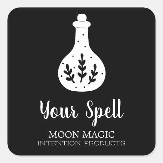 Witscooters Potion Bottle Black Jar Stickers (Voorkant)