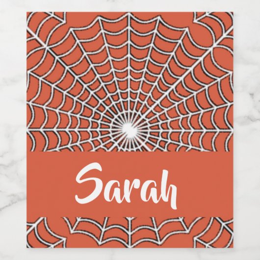 Witspinwebpatroon Wijn Etiket (Enkel label)