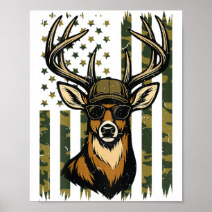 Witstaart Hert Jongens Hertenjacht Camo Amerika Poster