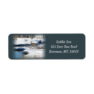 Witstaartje bij de rivier etiket