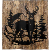 Witstaartslang Silhouette op nevelschors Douchegordijn (Voorkant)