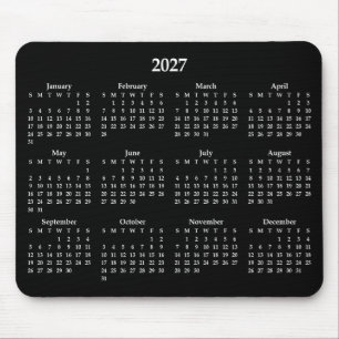 Witte 2027 Agenda op Zwart Muismat