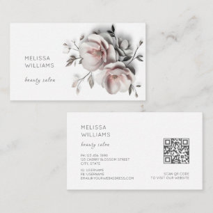 Witte 3D Eenvoudige Bloemen Visitekaartje
