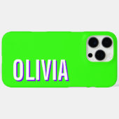 Witte 3D Indigo moderne naam | Trendy Cool Green Case-Mate iPhone Case (Achterkant (horizontaal))