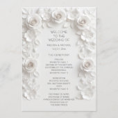 Witte 3D Rozen Bloemboog Programma (Voorkant)