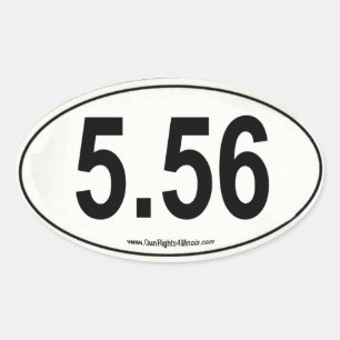 Witte 5.56 marathon Type Ovaal sticker