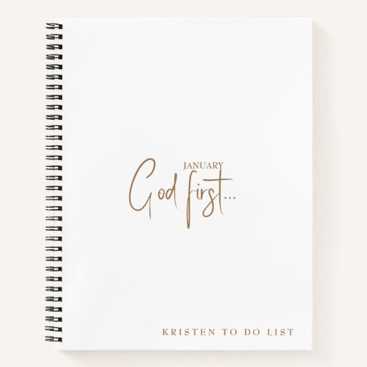 Witte Aangepaste God 1st Maandelijks om Lijst Chec Notitieboek (Voorkant)