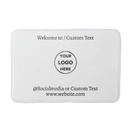 Witte aangepaste Logo Moderne Minimale Business Badmat