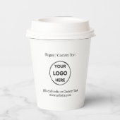 Witte aangepaste Logo Moderne Minimale Business Papieren Bekers (Achterkant)