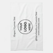 Witte aangepaste Logo Moderne Minimale Business Theedoek (Verticaal)