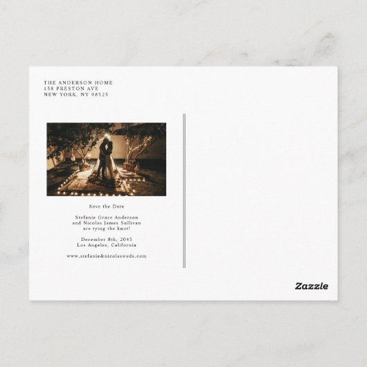 witte aanjager Botanische foto Sla de datum op Briefkaart (Achterkant)