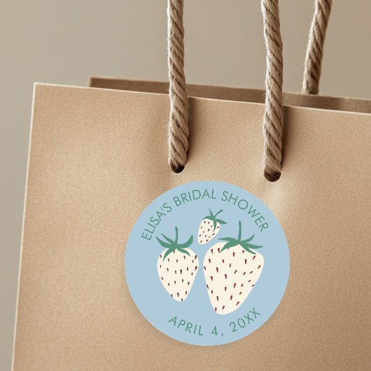 Witte Aardbei Pineberry BRUIDSSLUIER Custom Ronde Sticker