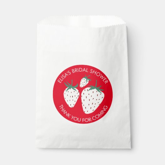 Witte Aardbei Pineberry VRIJGEZELLENFEEST Custom Bedankzakje (Voorkant)