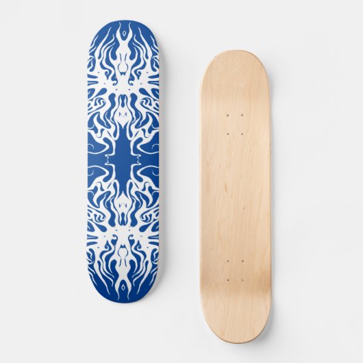 Witte Abstract Gebroken Hart Tribal Design Skateboard (Voorkant)