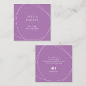Witte Abstracte cirkel | Lavender Vierkante Visitekaartje (Voorkant / Achterkant)